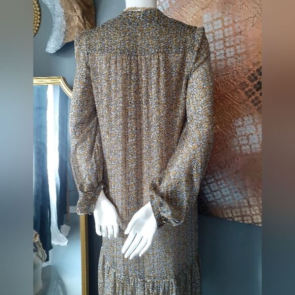 Zara Rustic Floral Flounced Midi Dress - Picture 12 of 16